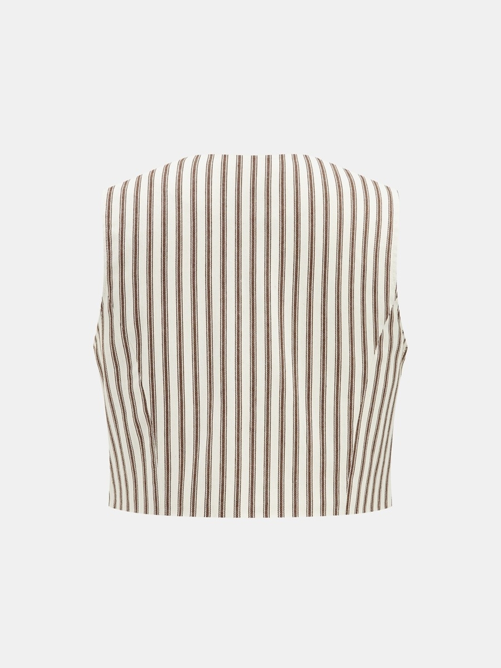 Commense Cream and Brown Striped Two-Piece Skirt Set - Picture 4 of 8